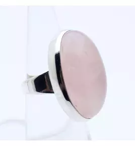 bague quartz rose argent