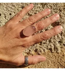 bague quartz rose argent