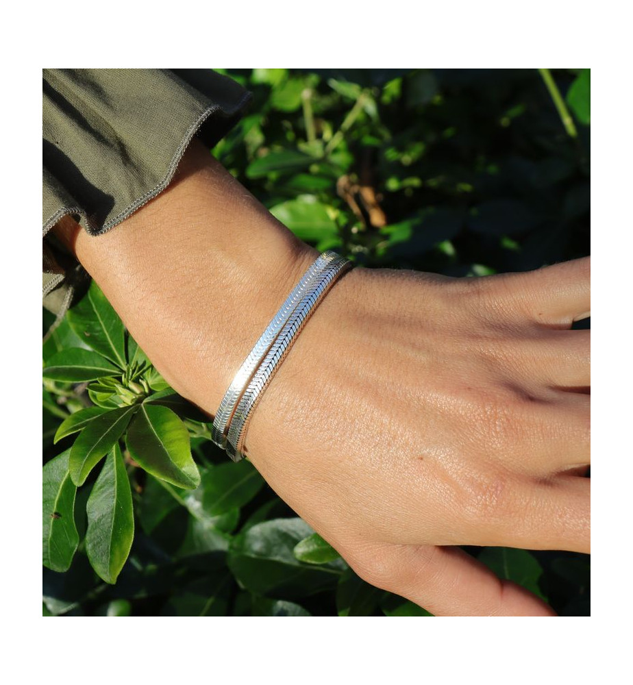 bracelet snake indien argent