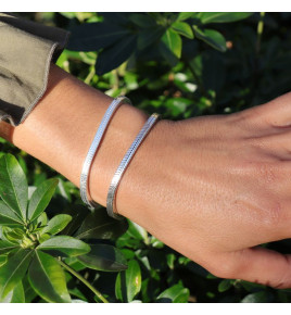 bracelet snake argent carré