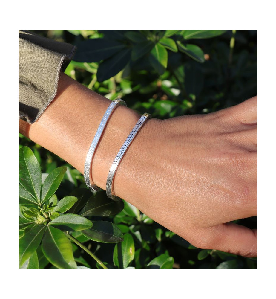 bracelet snake argent carré