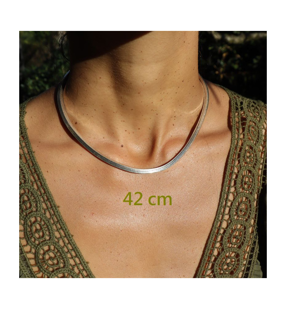 Chaîne maille serpent en argent 925 oxydé