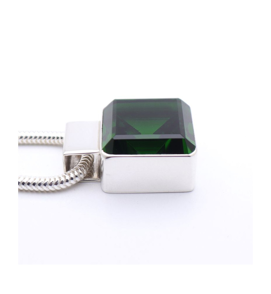 pendentif argent obsidienne