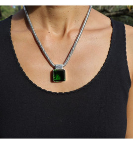 pendentif argent obsidienne