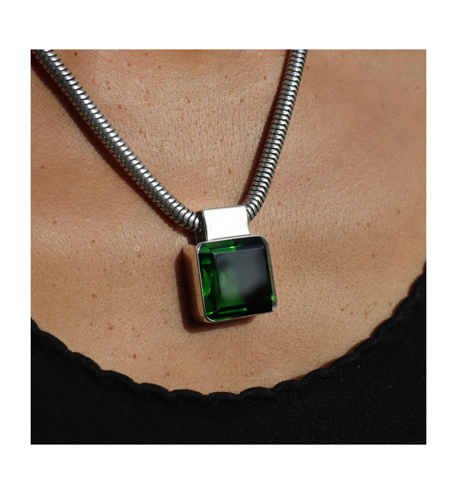 pendentif obsidienne verte