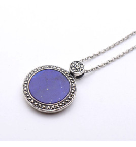 collier lapis lazuli argent