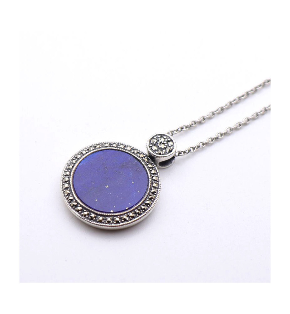 collier lapis lazuli argent
