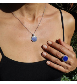 collier lapis lazuli marcassite