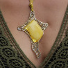 pendentif ambre argent