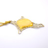 pendentif ambre argent sur cordon cuir