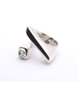 bague obsidienne argent
