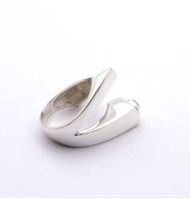 bague obsidienne bleue argent