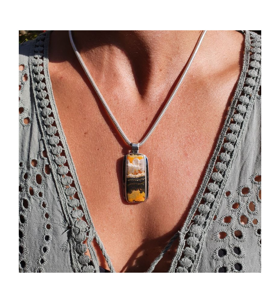 pendentif jaspe jaune