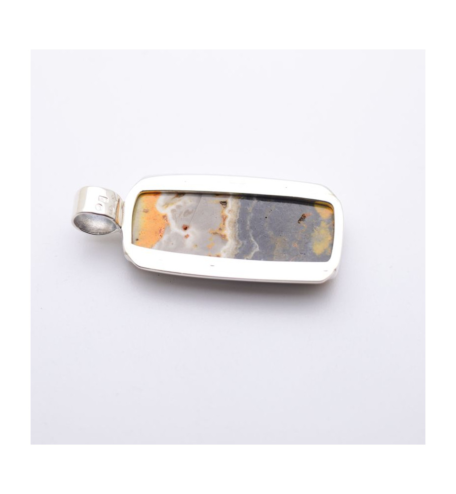 pendentif argent jaspe bourdon