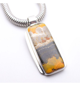 pendentif argent jaspe bumblebee