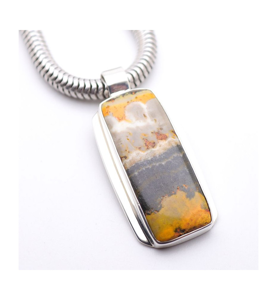pendentif argent jaspe bumblebee