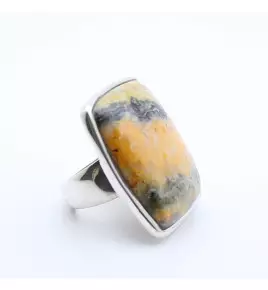 jaspe bumblebee bague argent