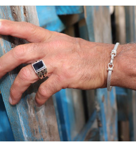 bracelet homme argent snake carre