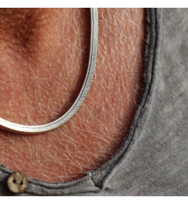 chaine serpent argent homme