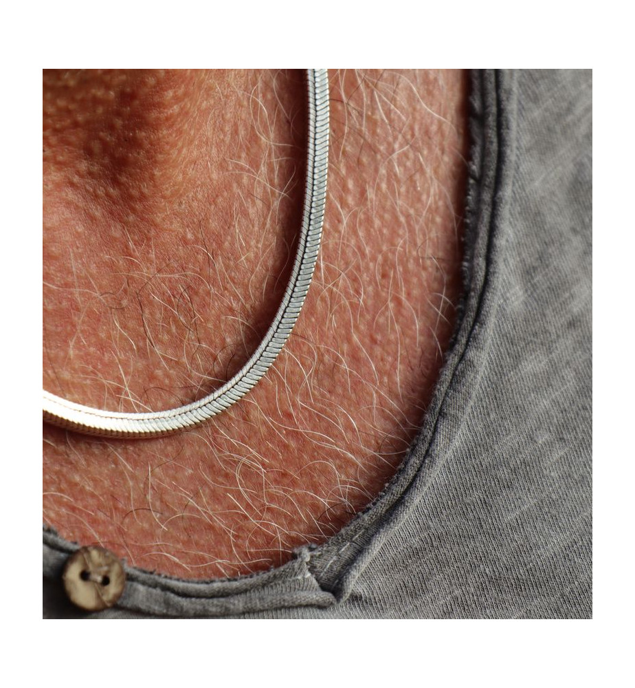chaine serpent argent homme