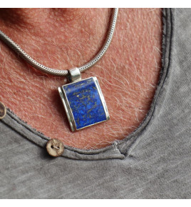 pendentif lapis lazuli argent homme