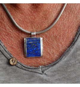 pendentif argent lapis lazuli homme
