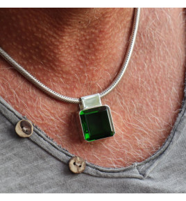 pendentif obsidienne homme