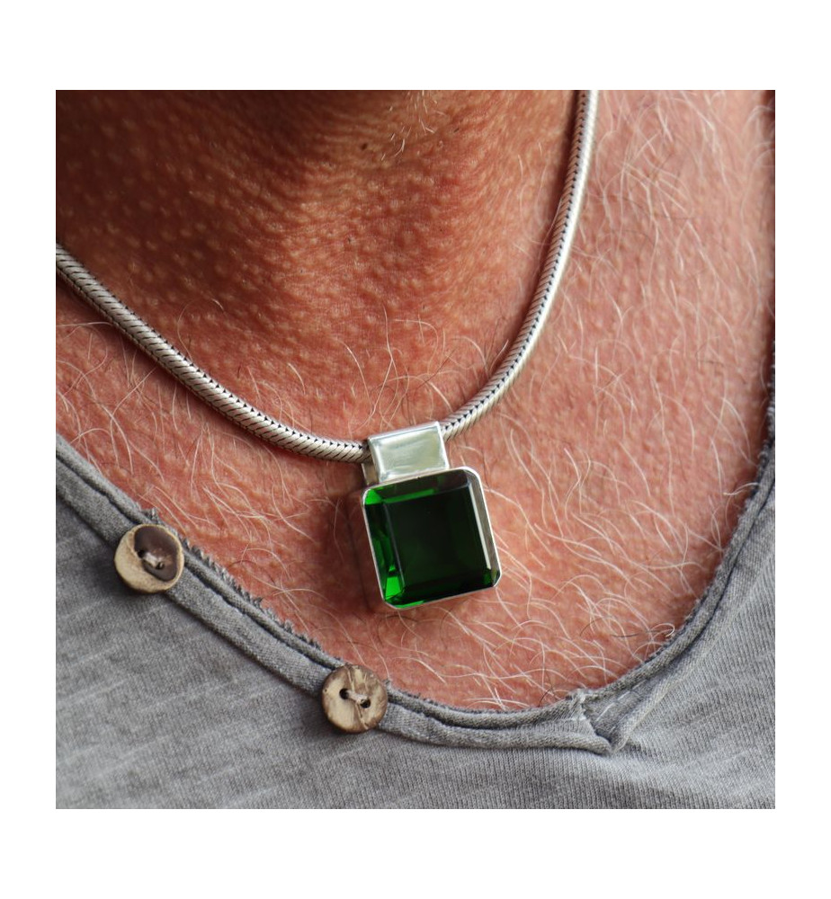 pendentif obsidienne homme