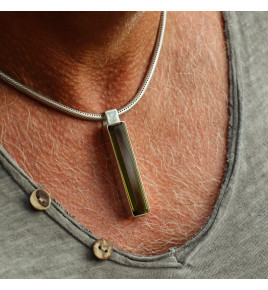 pendentif obsidienne homme