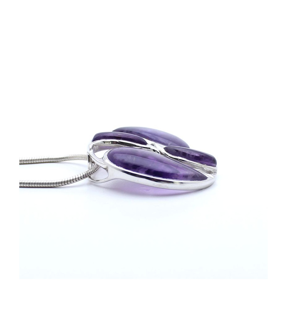 pendentif améthyste argent
