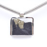 pendentif pyrite ardoise argent