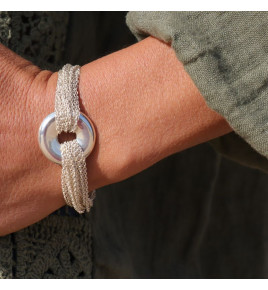 bracelet argent plusieurs rangs