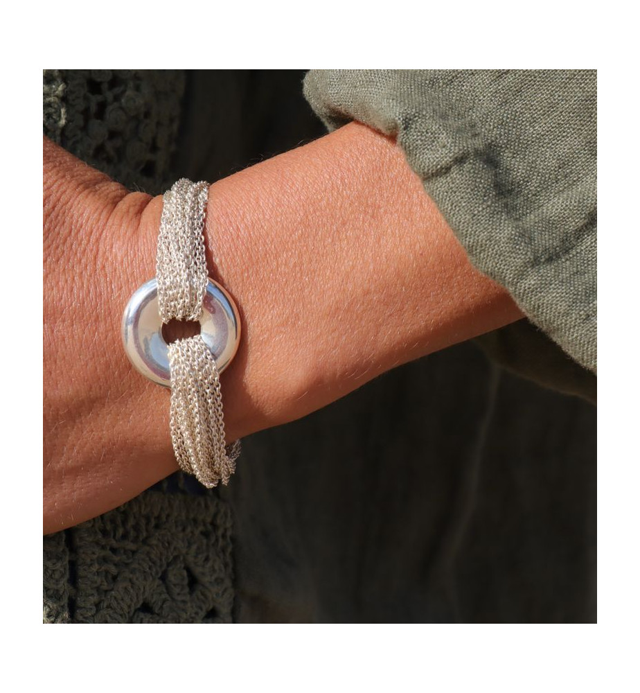 bracelet argent plusieurs rangs