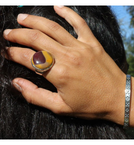 bague argent jaspe mokaite