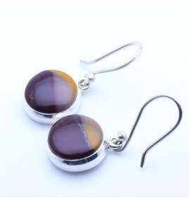 jaspe mokaite boucle d'oreille