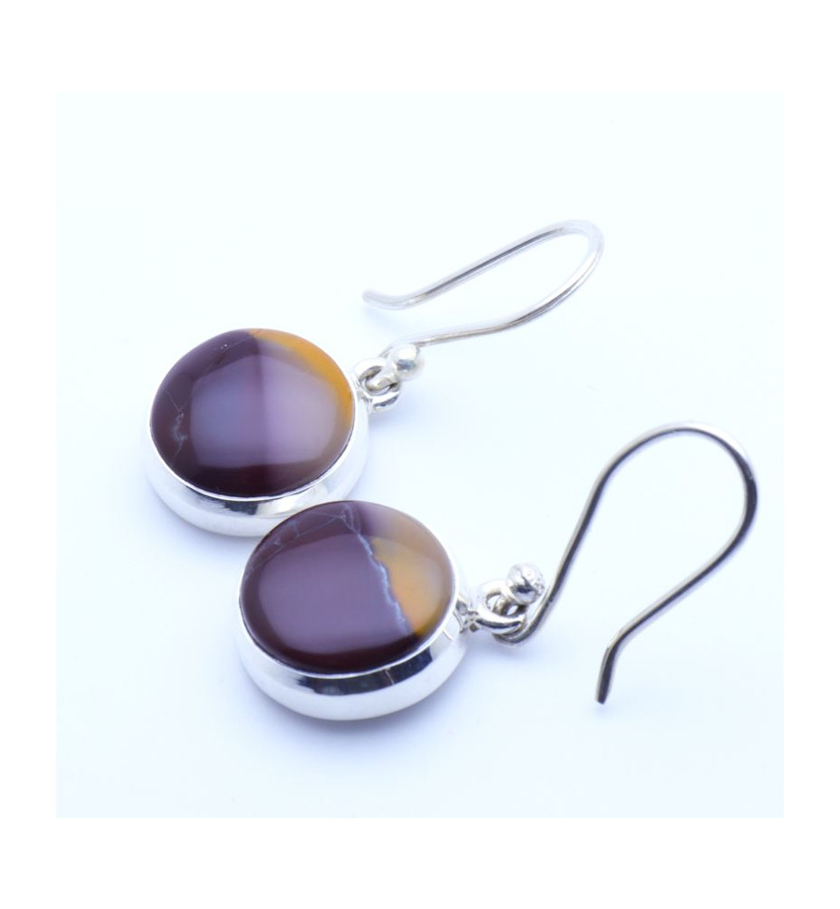 jaspe mokaite boucle d'oreille