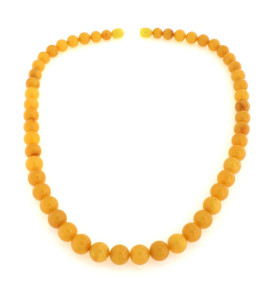 collier perle ambre jaune