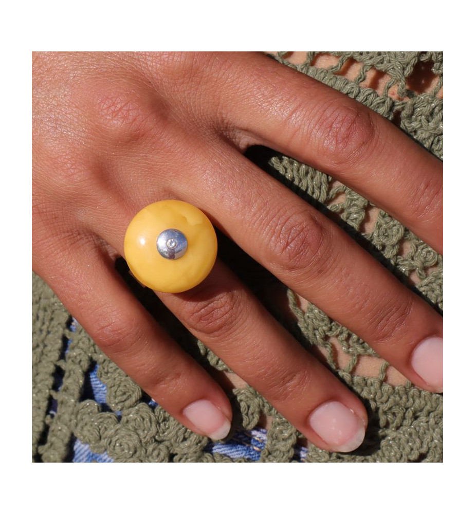 bague ambre véritable