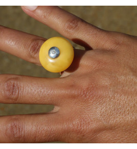 bague ambre et argent