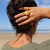 bague ambre jaune