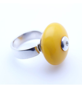 bague ambre jaune argent
