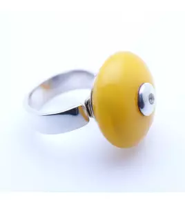 bague ambre jaune argent