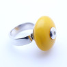 bague ambre jaune argent