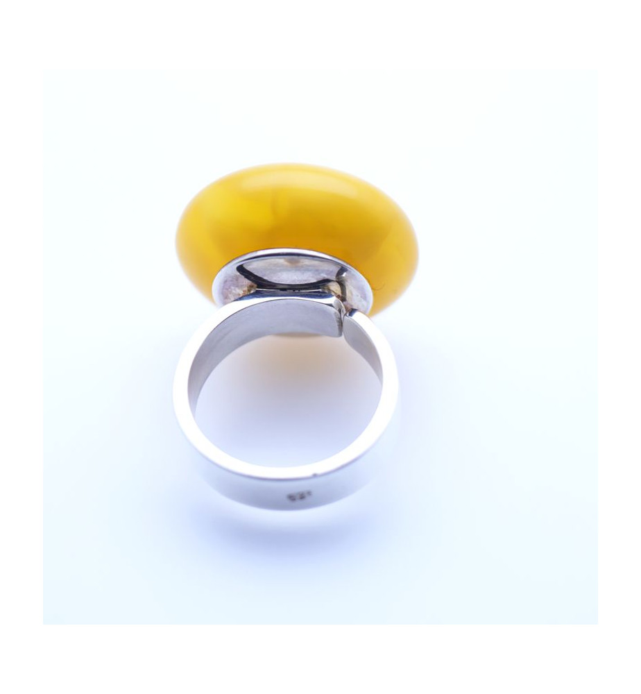 bague pierre ambre jaune