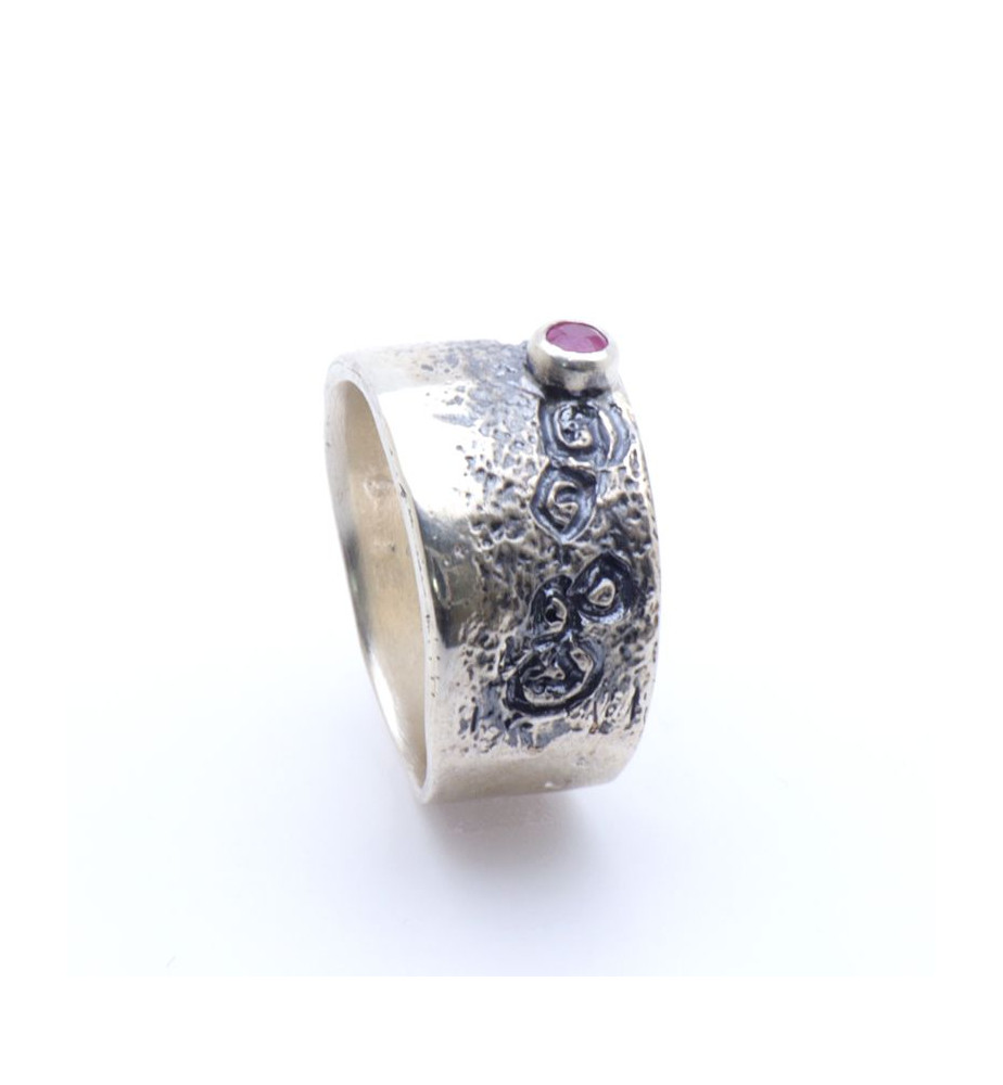 bague argent rubis