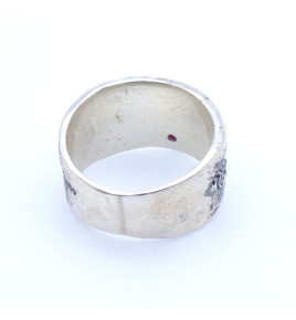 bague argent rubis rose