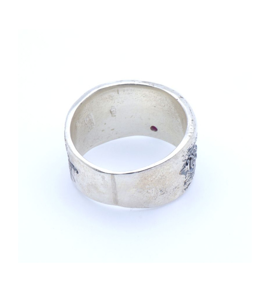 bague argent rubis rose