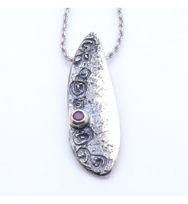 pendentif argent rubis