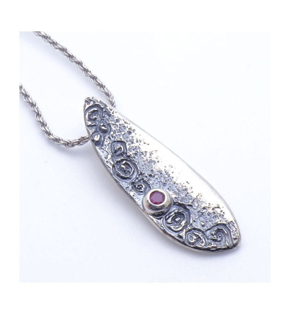 pendentif argent rubis créateur