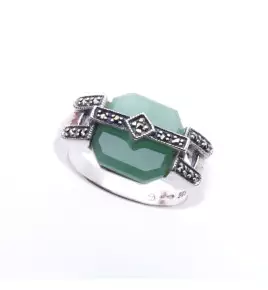 bague jade et argent